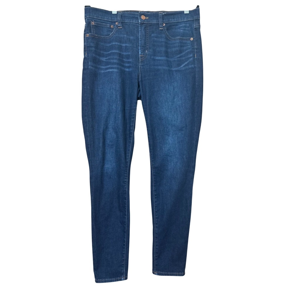 J.Crew 9" High-Rise Toothpick Jeans W's Size 29 Dark Indigo Wash Skinny Denim